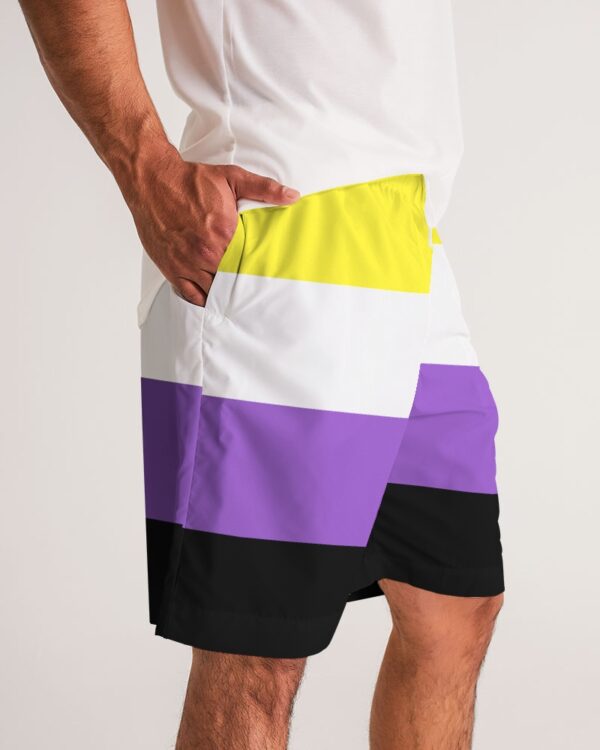 Non Binary Pride Flag Men Jogger Shorts