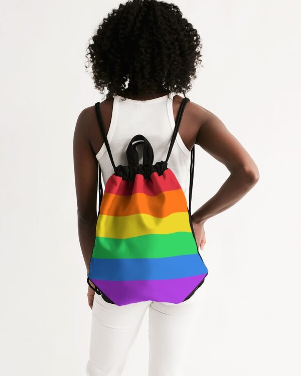 LGBTQ+ Pride Flag Canvas Drawstring Bag