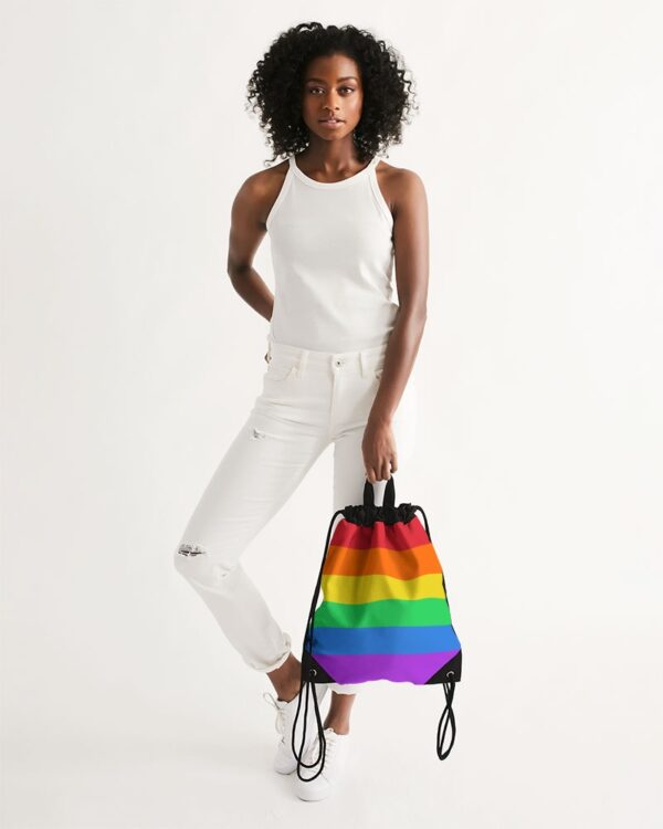 LGBTQ+ Pride Flag Canvas Drawstring Bag